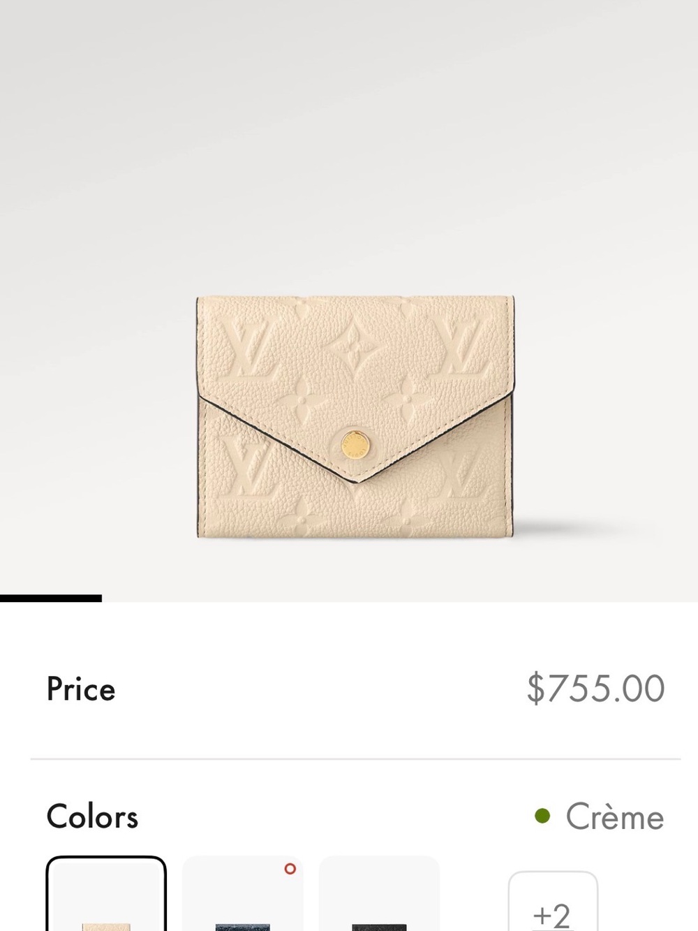 Louis Vuitton Beige Embossed Leather Small Envelope Wallet - Picture 10 of 10